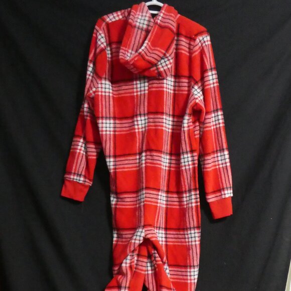 MIKK LOUNGE | xl - extra large | Plaid Fleece Zip-Up Front Closure Hooded Pajama - Picture 2 of 16